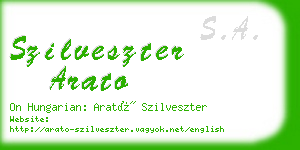 szilveszter arato business card